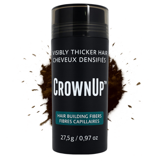 CrownUP Hair Building Fibers – Dark Brown 27.5g (Keratin Hair Thickener)