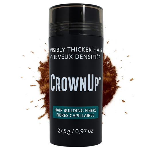 CrownUP Hair Building Fibers – Light Brown 27.5g (Keratin Hair Thickener)