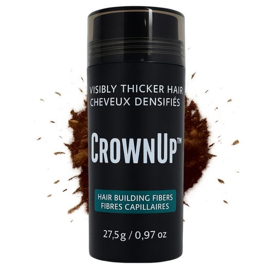 CrownUP Hair Building Fibers – Medium Brown 27.5g (Keratin Hair Thickener)