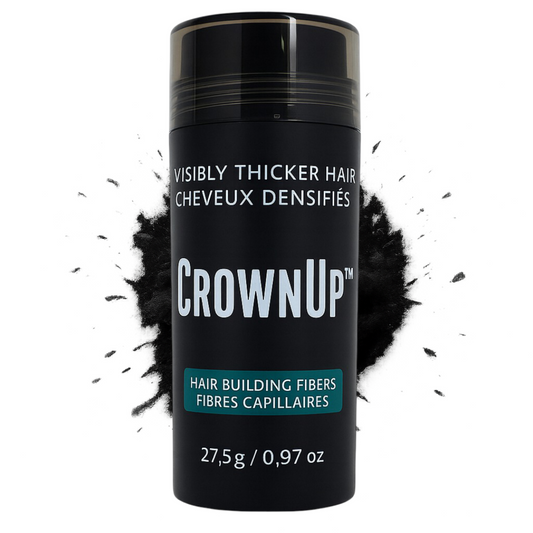 CrownUP Hair Building Fibers – Black 27.5g (Keratin Hair Thickener)