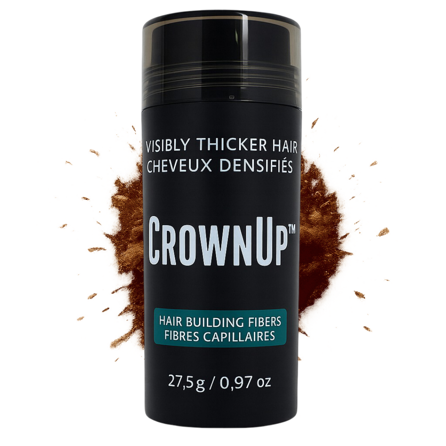CrownUP Hair Building Fibers – Light Brown 27.5g (Keratin Hair Thickener)